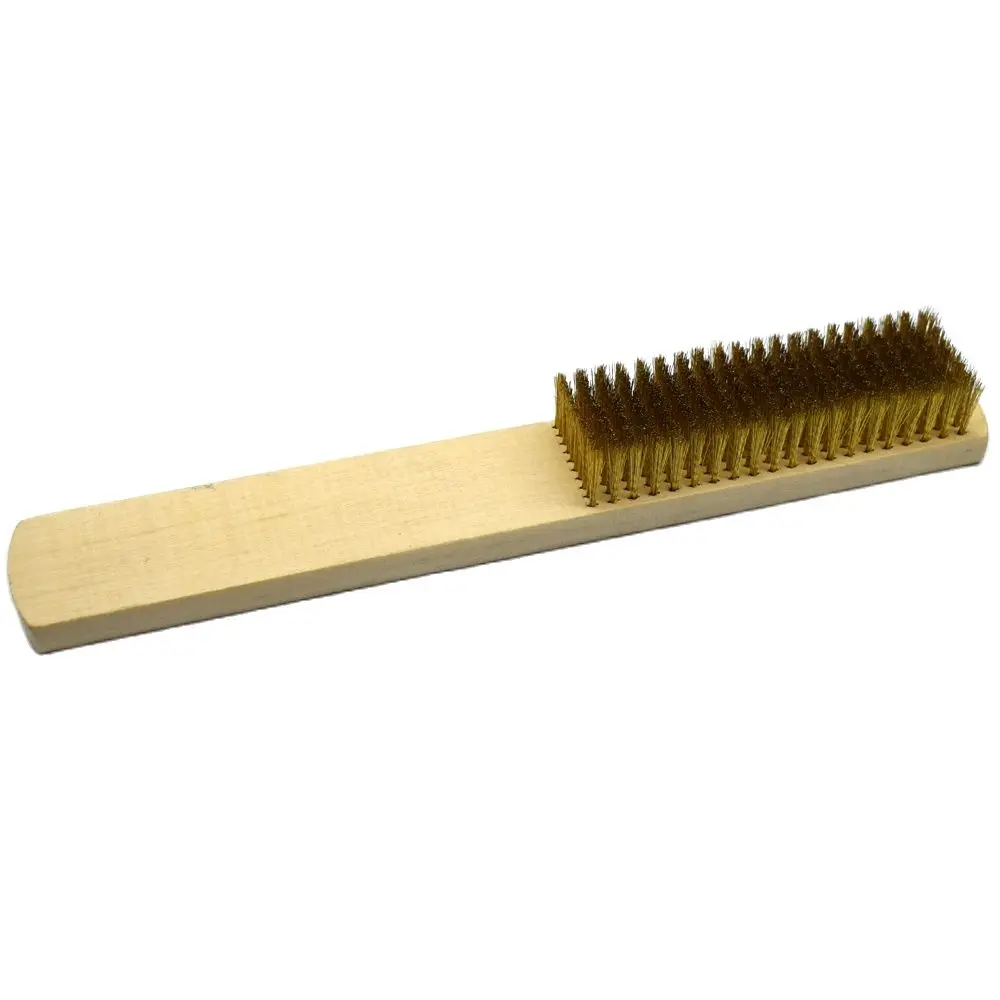 10 Row Brass Wire Brush With Wood Handle Jewelry Inner Polishing Grinding Cleaning Brush