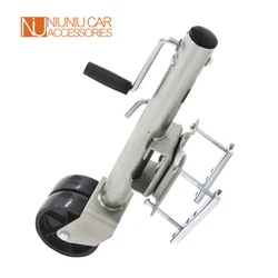 Gato de remolque giratorio redondo de viento lateral de rueda sólida doble de 6 pulgadas con perno, capacidad de 650KG, rueda Jockey, accesorios de piezas de barco RV