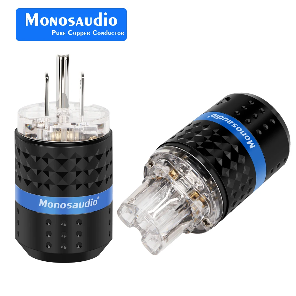 

Monosaudio M103R/F103R 99.998% Pure Copper Rhddium Plated US Power Plug Audio Power Connector IEC320 C13 female connector Plug