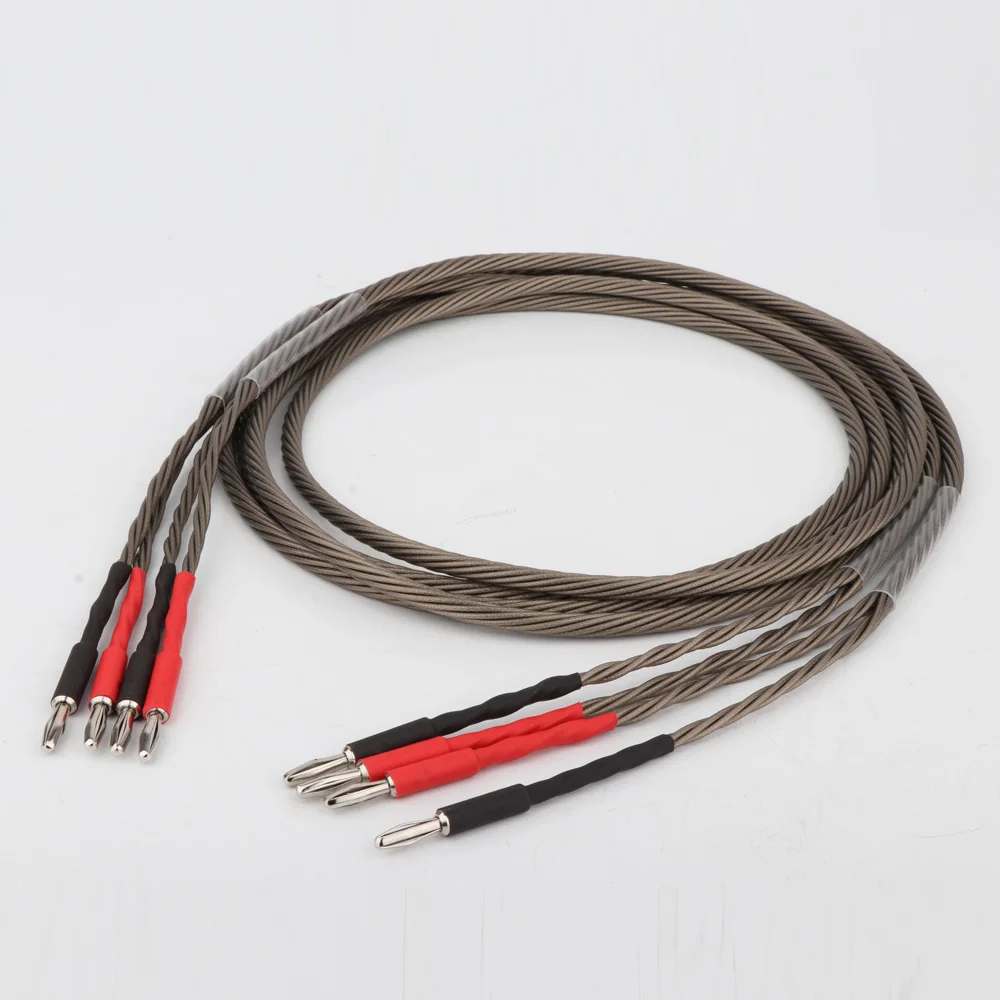 

Pair Hi-end OFC Silver Plated Speaker Wire Cable Hifi Banana to Banana Speaker Cable Audiophile Cable loudspeaker cable