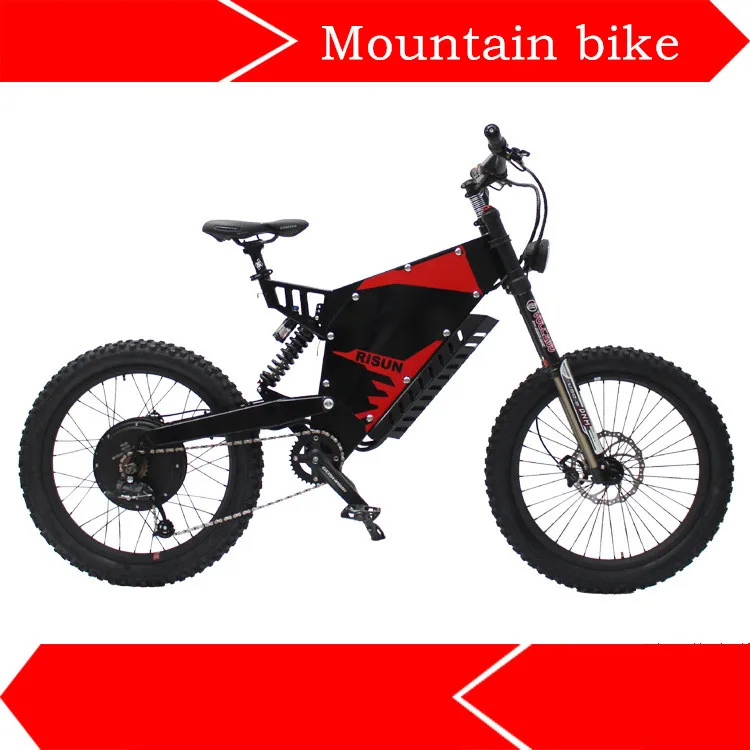 72V 1500W  stealth bomber front and rear shock absorbing soft tail all terrain electric mountain bike