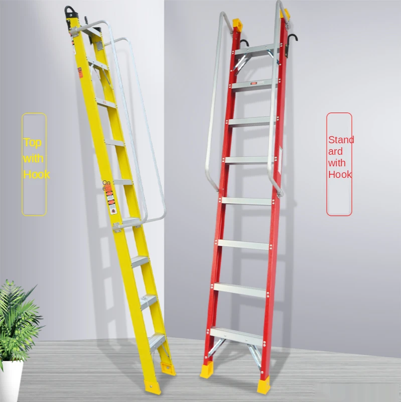 Indoor thickening engineering ladder mobile telescopic attic staircase household aluminum alloy attic custom handrail ladder