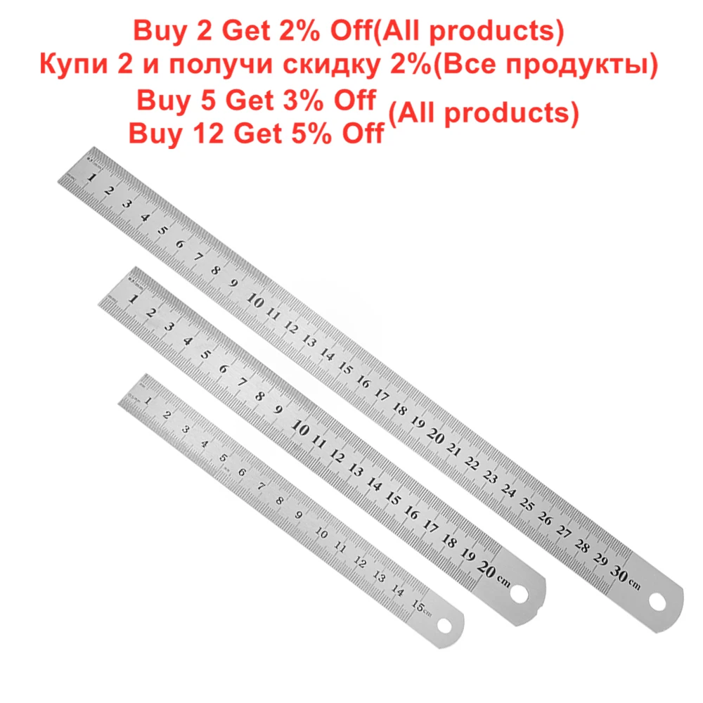 1Pcs/Lot 15-30cm Thicker Stainless Steel Measuring Scale Ruler Precision Double Sided Measuring Tool for DIY Jewelry Supplies