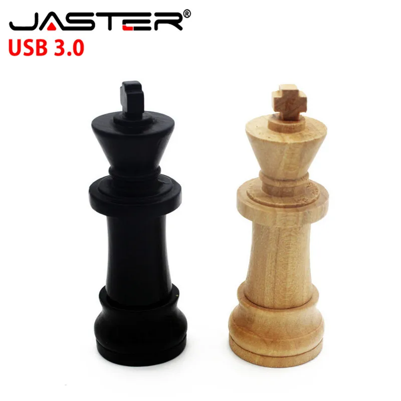 JASTER Wooden International chess USB 3.0 Flash Drives Pendrive maple chess Memory Stick pen drive 4GB 8GB 16GB 32GB 64GB U disk