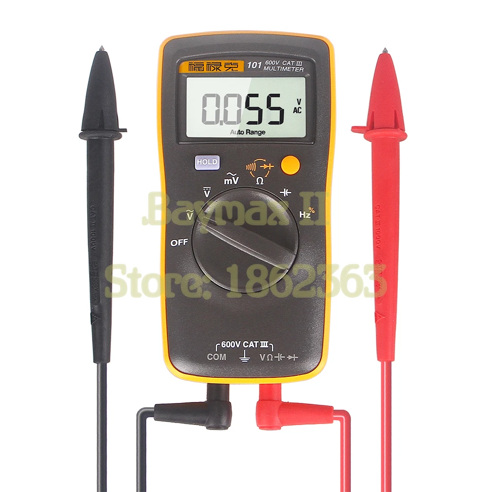 Fluke 101 Auto Range Digital Multimeter for AC/DC Voltage,Resistance,Capacitance and Frequency Measurement