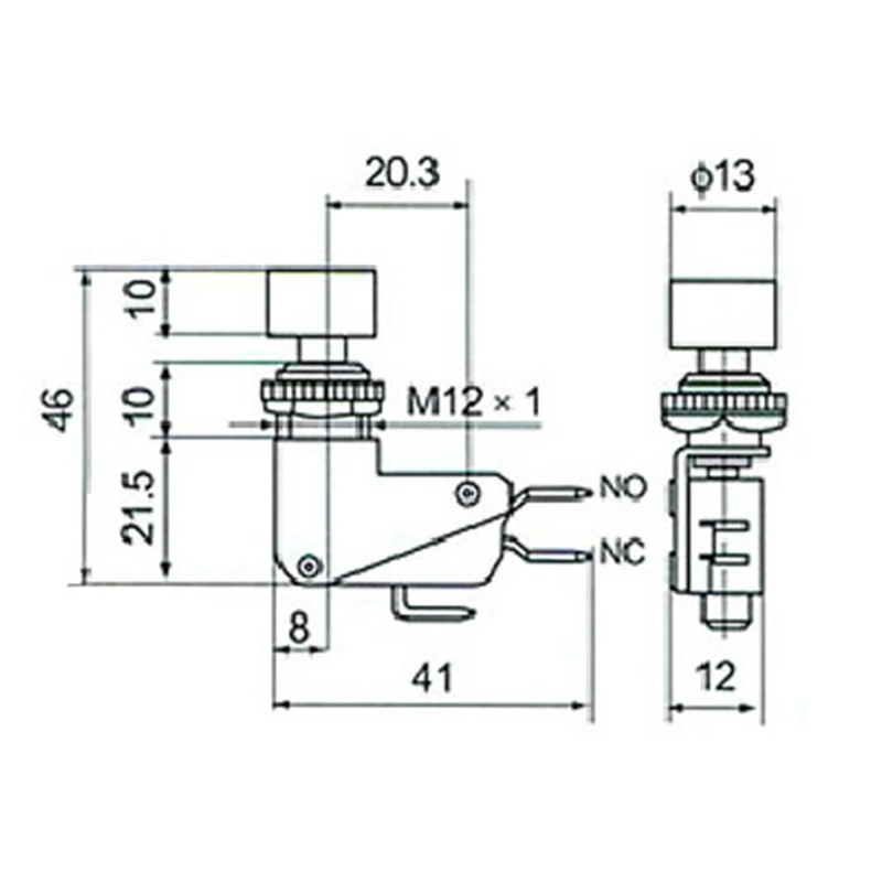 DS438-448 Momentary Push Button Miniature Micro Switch Self-resetting Copper Contact Switch Red Green Cap