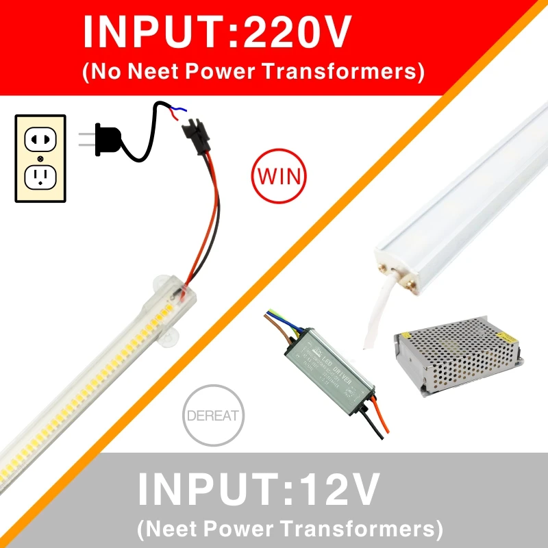 LED Kitchen Light LED Bar Light 7W 30cm 50cm Clear Shell Milky White Shell White Warm White Day White 220V For Kitchen Lighting