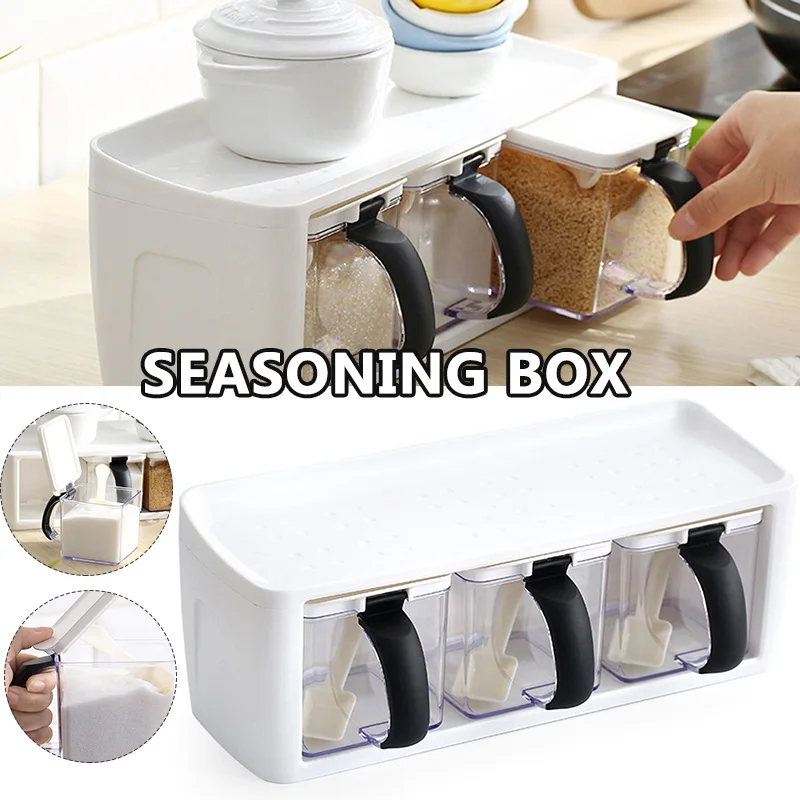 

Seasoning Box Set Wall-mounted Free Punching And Space-saving Kitchen Shelf Combined Storage Box Cocina Gadget Conjuntos