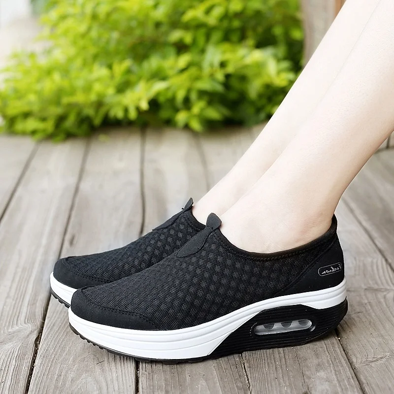 Fashion Women Shoes Flats Mesh Breathable Summer Casual Loafers Swing Shoes Women Sneakers Comfort Zapatos Mujer Big Size 35-42