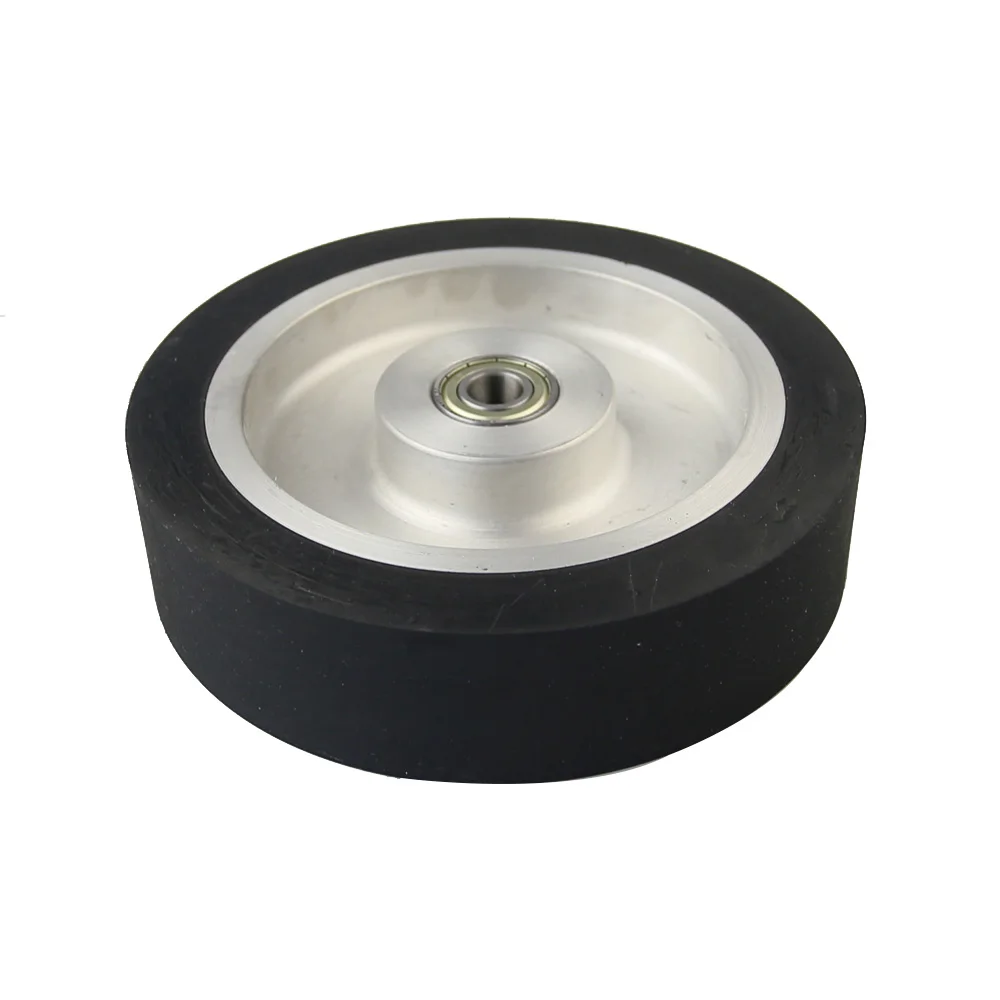 200*50mm Solid Belt grinder Rubber Contact Wheel 8x1in. Abrasive Belts Set Inner Hole Customized