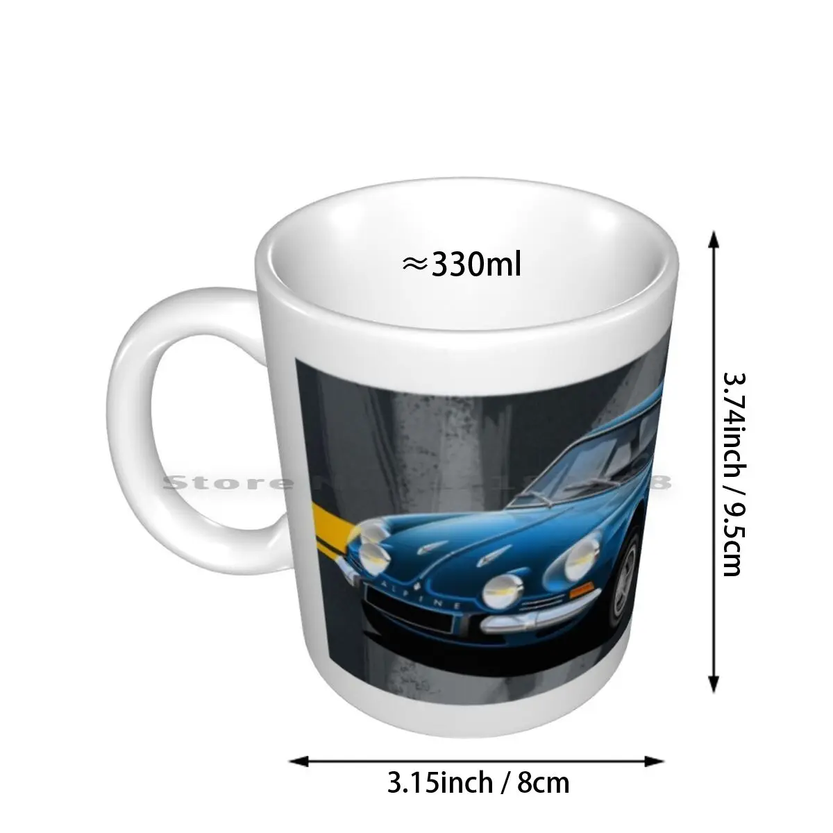 Alpine A110 klasik, Mug keramik pembungkus cangkir kopi teh susu Mobil Alpine klasik R Alpine A110 1960s Mobil