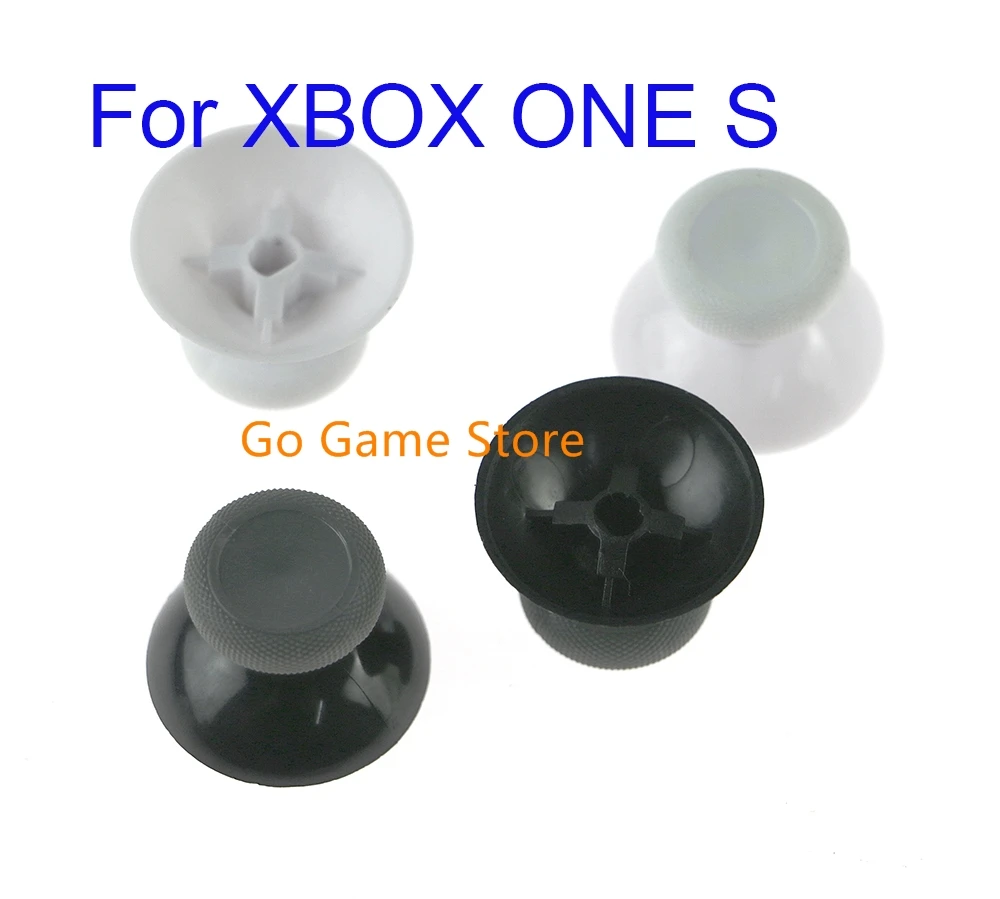 4 قطعة لـ XBox One S Slim Controller عصا التحكم التناظرية قبعات الفطر أبيض وأسود ثلاثية الأبعاد عصي الإبهام التناظرية