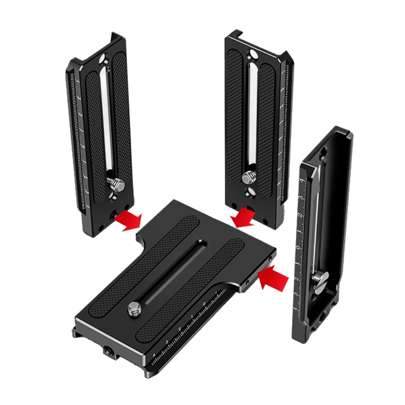 Base universal de liga de alumínio, tipo l, horizontal, vertical, liberação rápida, tripé, cabeça para ronin rs2/rsc2/capinação/manive2
