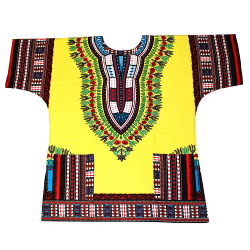 (Fast shipping) New fashion design african traditional printed 100% cotton Dashiki T-shirts for unisex (MADE IN THAILAND)