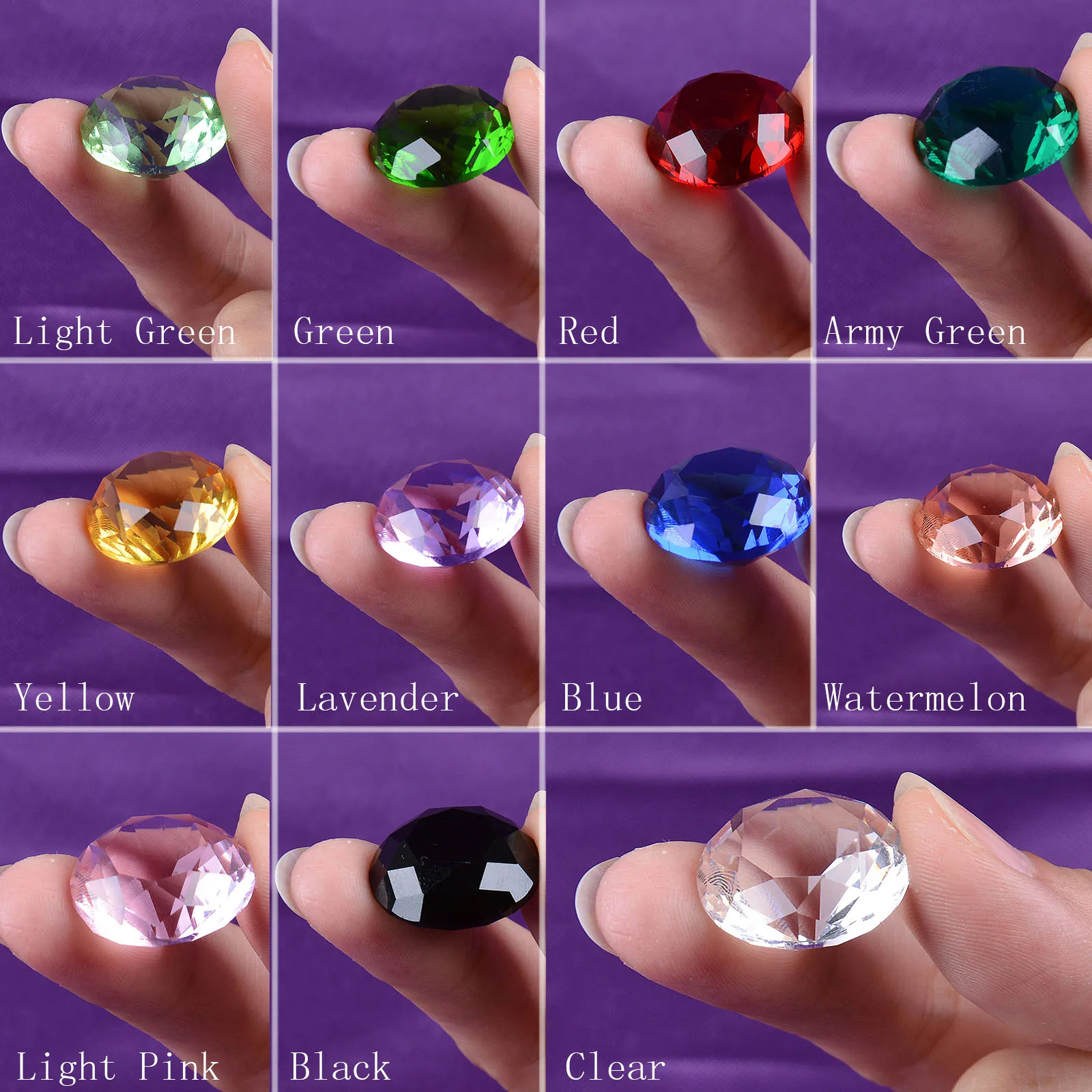 Set 12 Of 20MM Crystal Diamond Shape Glass Paperweight Gem Display Wedding Party Favours Home Decor Ornament Gift