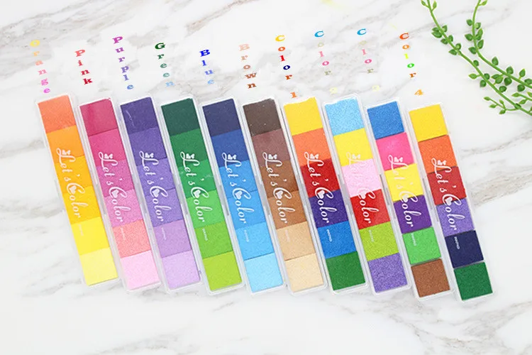 1pcs Gradient Colors Inkpads Scrapbooking Ink Pad Stamp Inkpad Crafts Color Ink pad Stamps for Children Stamp DIY Art