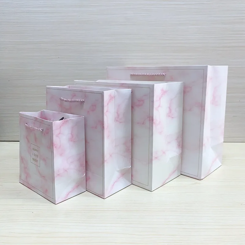 10Pcs Paper Jewelry Packaging Multifuntion Portable Paper Handy Gift Bag Handbag For Wedding Party Birthday Cake Candy Package