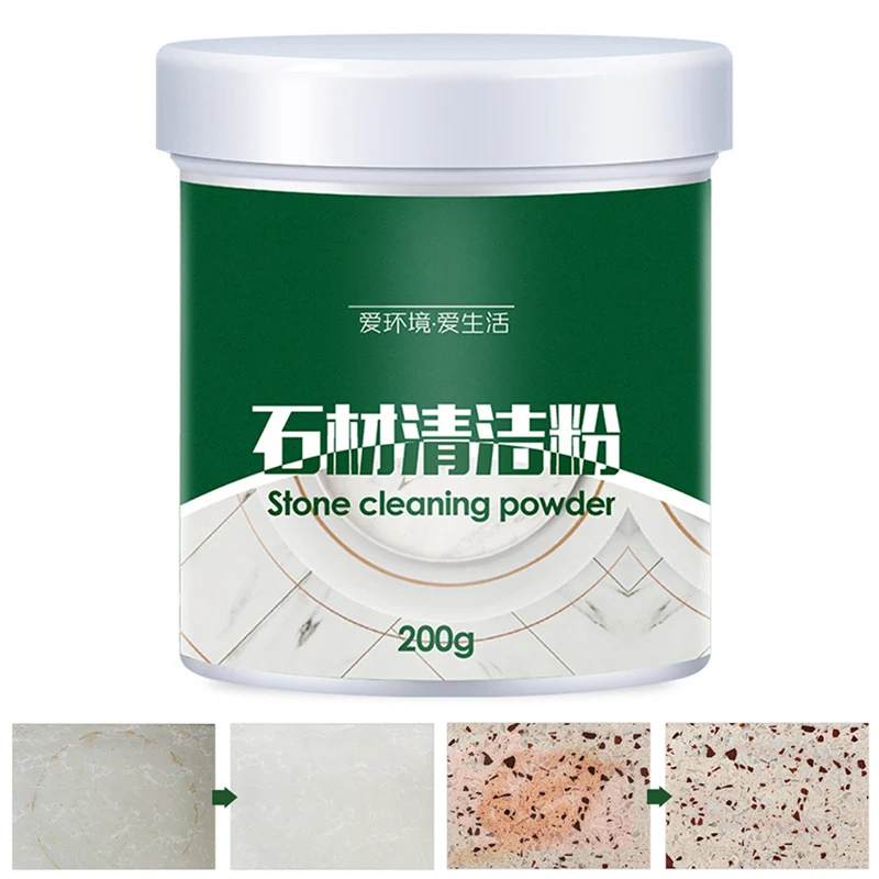 200g Granite Stone Stain Floor Remover Oil Stain Cleaning Powder For Kitchen Bathroom Tiles Flagstone Strong Stain Cleaner Tool