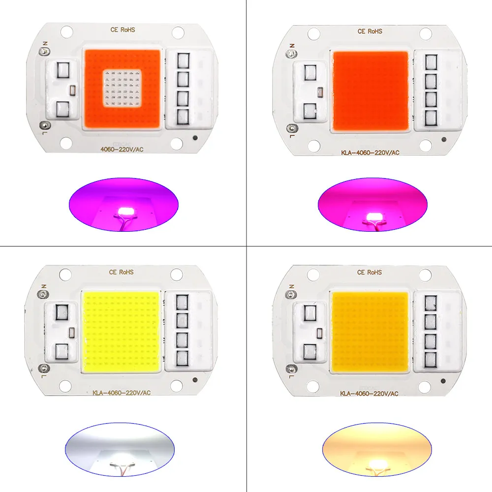 110V 220V COB LED Grow Light Full Spectrum Driverless 20W 30W 50W DOB LED Lamp for VEG Blooming Flower Plant Growing