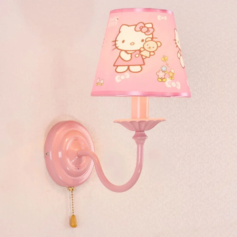 

Homhi Cartoon Cat Children Wall Lamp Led Young Girl Princess Pink Cute Bedroom Bedside Lamp Fairy Tale Home Decoration HWL-213