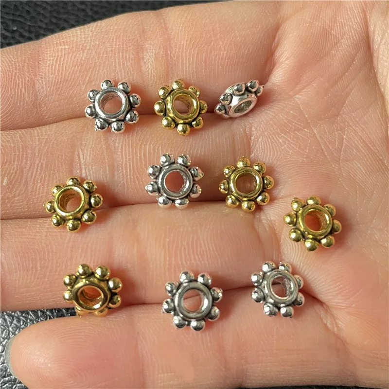 

JunKang 30pcs 9mm flower shape gasket connector jewelry making DIY handmade bracelet necklace accessories retention zinc alloy