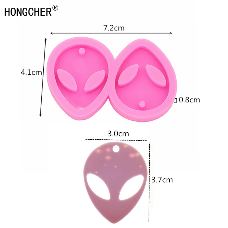 Shiny New Mini alien earrings mold DIY Handmade eardrop epoxy mould Silicone Molds fashion jewelry