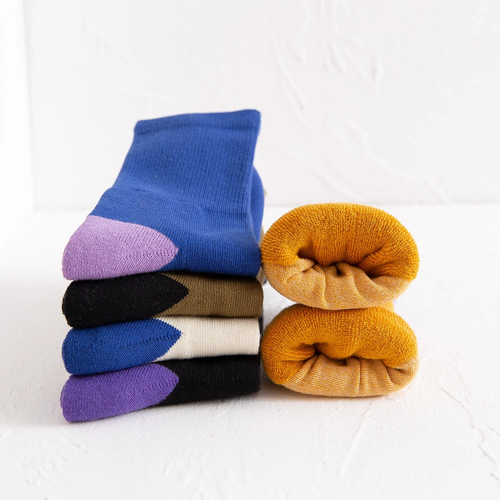 Chaussettes pour hommes, serviette épaisse, absorbant la sueur, fond en coton, mi-baril, bas de sport confortables, décontractés, automne et hiver