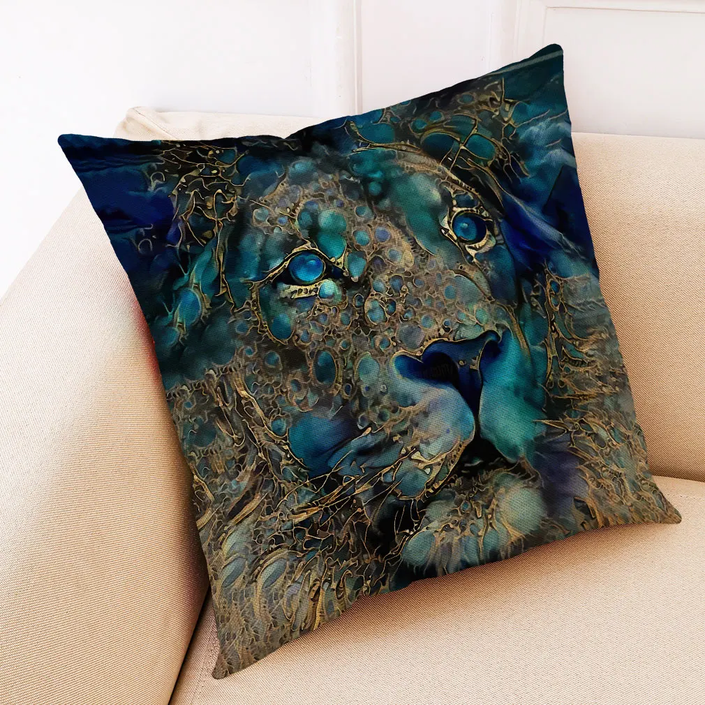 Wild Animals Cushion Cover Hoga Decorative Pillow funda cojines 45x45 housse de coussin Nordic Throw Pillow Cover for Sofa Car