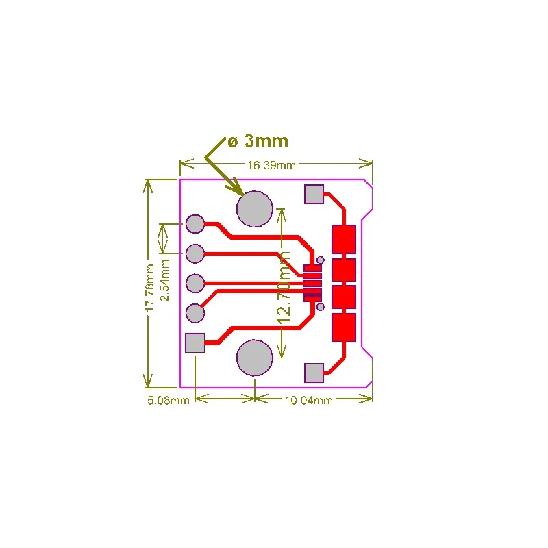 Conversor adaptador de micro usb para dip 2.54mm