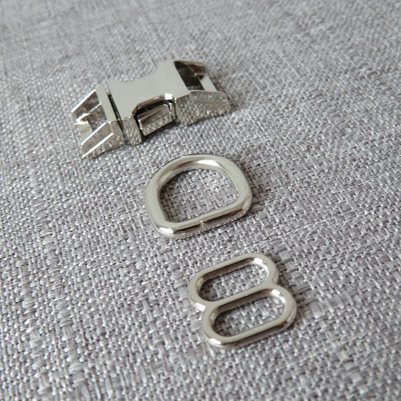 150 Sets 10mm Cat Collar Metal Breakaway Buckle Straps Belt Slider Loop D Ring For Dog Harness Sewing Accessory Hardware