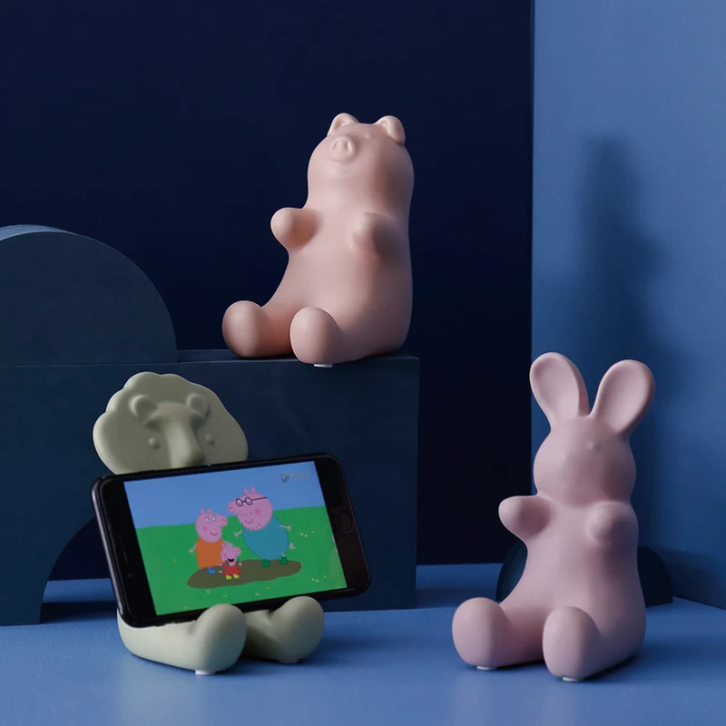 

Nordic домашний декор для детей, мультики, креативная керамическая мобильный телефон держатель украшения комнаты Копилка скульптура Детский ...