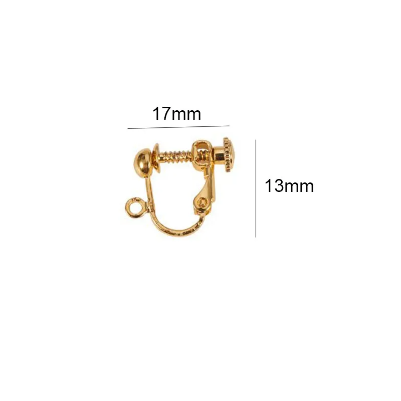 10PCS/lot Wholesale Copper Brass Screw Earring Hooks For Jewelry DIY Making Ear Clip No Piercing Earring Jewelry Accessories