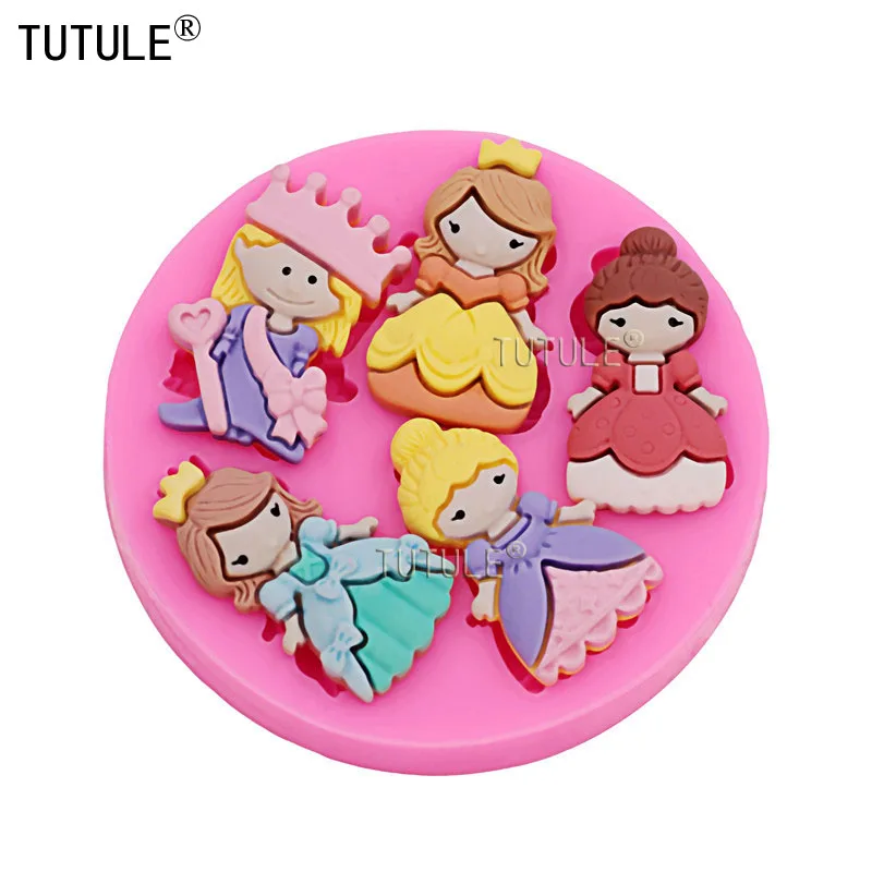 Princess Aisha, little angel, crown girl,diy material mold-epoxy Clay polymer Cake Chocolate Biscuit food grade silicone mold