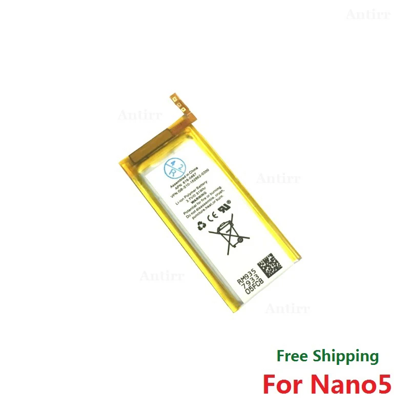 Original new Replacement Battery For ipod Nano5 5G 5th Generation MP3 Li-Polymer Rechargeable Nano 5 616-0467 Batteries