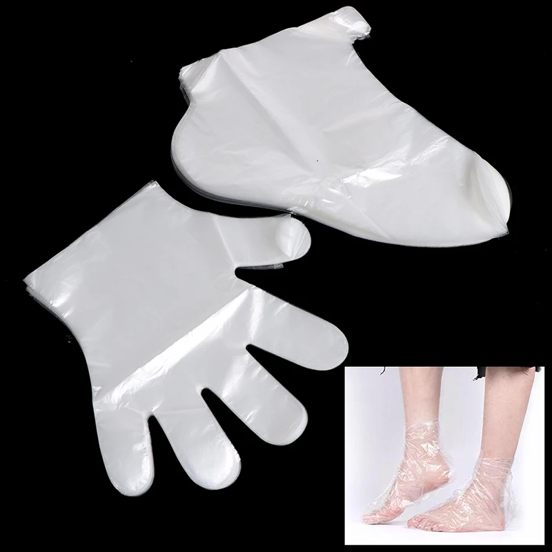 200Pcs Paraffine Bad Liners Plastic Hand En Voet Zakken Spa Voet Handen Care Zakken Plastic Sokken Handschoenen