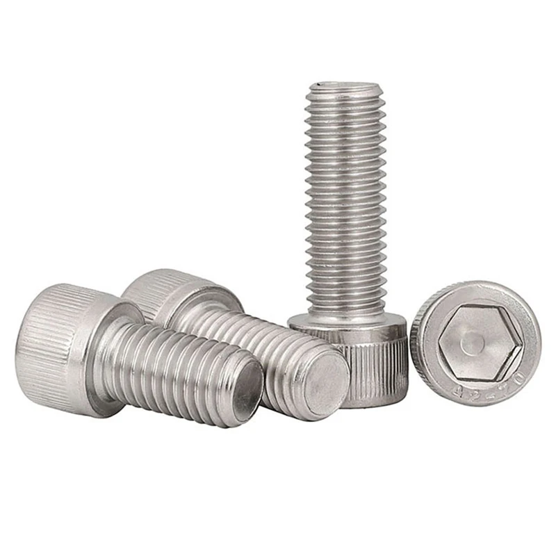 M1.4 M1.6 M2 M2.5 M3 M4 M5 M6 M8 M10 304สแตนเลส DIN912 Hexagon Hex ซ็อกเก็ตหัวหมวก Allen bolt สกรู L = 3-80มม.