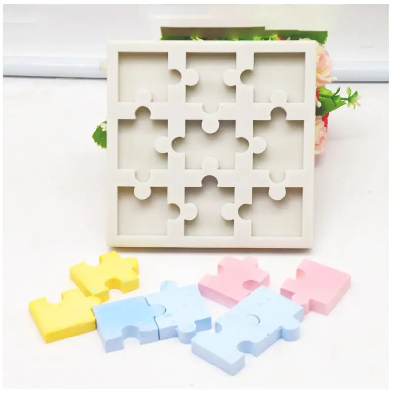 Puzzle Piece Resin Mold Silicone Puzzle Crayons Maker Silicone Mold Art Crafts D0LC