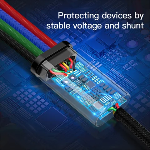 USB-кабель Baseus 3 в 1 для iPhone и Android — фото товара