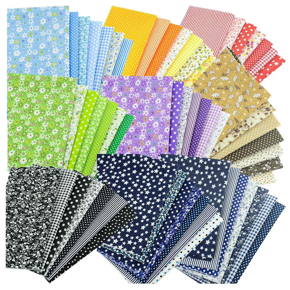 

Booksew Dark Color 7 Designs Assorted Fat Quarters Patchwork Cotton Quilting Fabric Fat Quarter Bundles Sewing Quilting, 7 Sizes