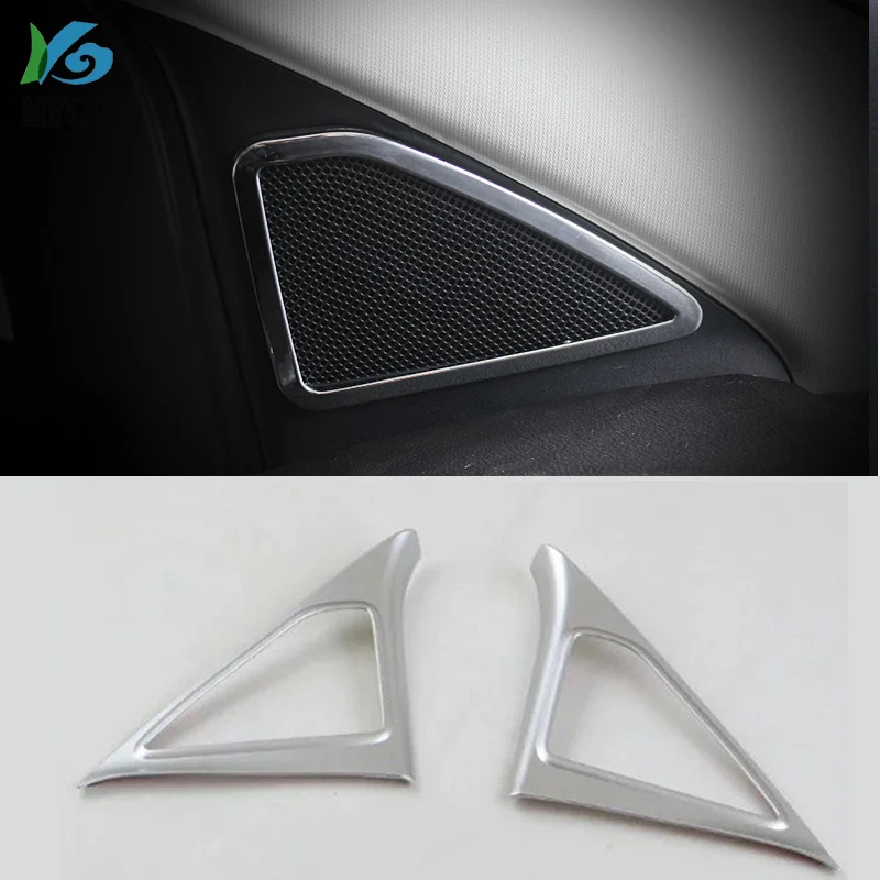 

2 шт./компл. внутренний автомобильный звуковой круг, хромированная наклейка, аудиокруг, наклейки для Ford KUGA Escape 2017 2018