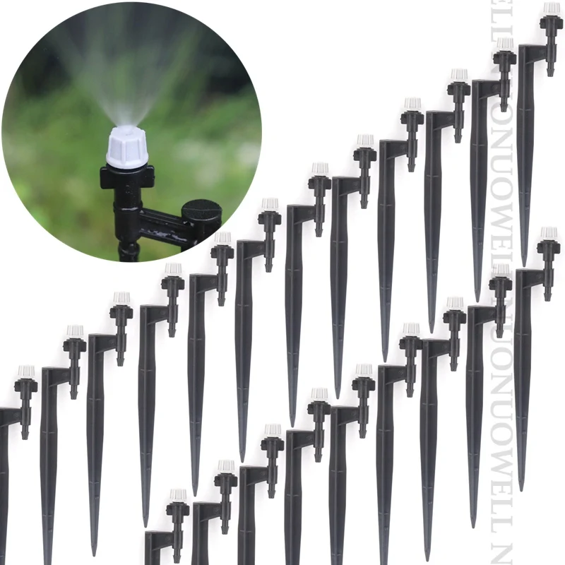 5Sets 13~50cm OD 6mm Mini Water Sprinkler Atomizing Nozzle Support Spike Ground Rod Watering Sprinklers Garden Irrigation Kits