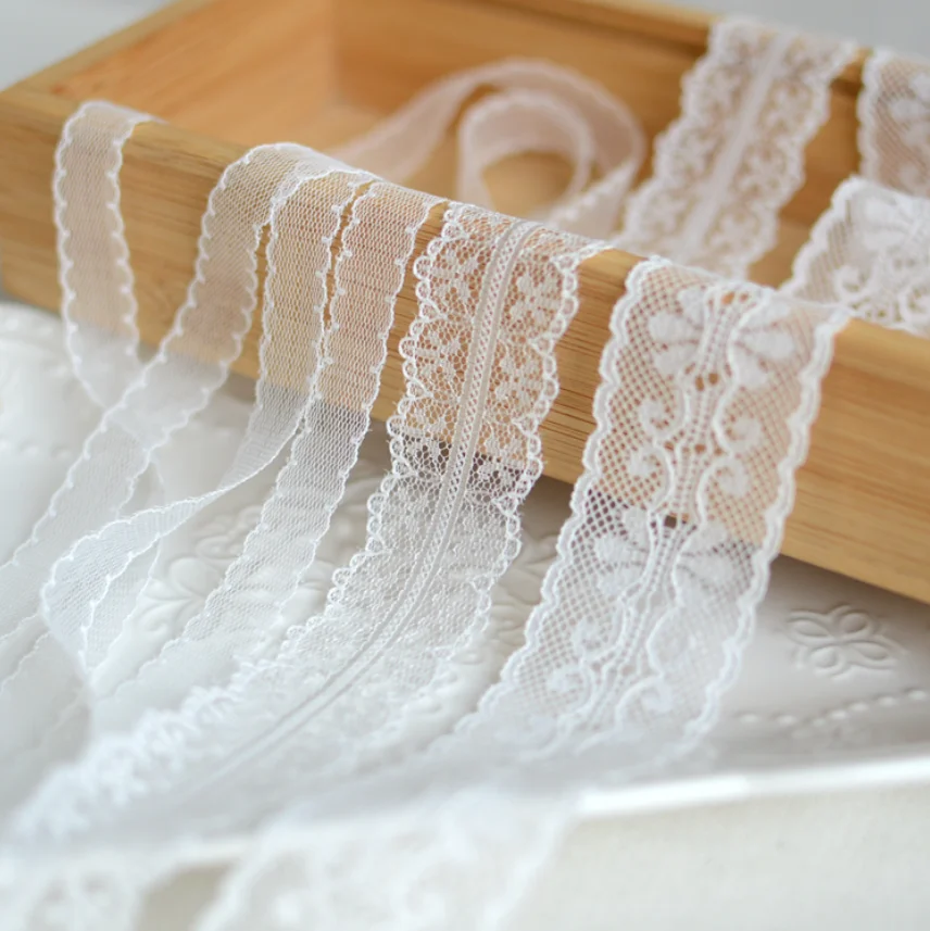 Cinta de encaje de color marfil para costura, 3 estilos, 3 metros, tela bordada, bricolaje, artesanía, ropa, decoración de boda