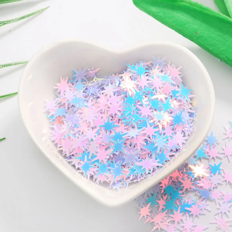 300Pcs/Pack Size 8*9mm Cross Star Shape Sequins Nail Sequin Paillettes Slime Art,Women DIY Craft,Wedding Decoration Confetti
