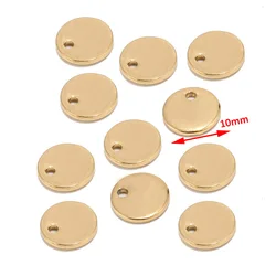 80pcs/lot Stainless Steel 8mm/10mm Stamping Blank Circle Charms Findings