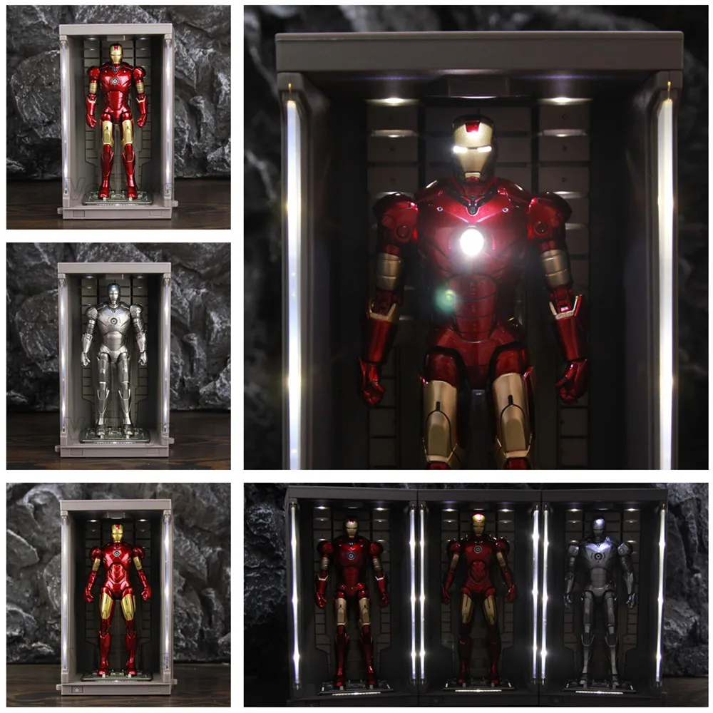 

Marvel ZD Toys LED Hall of Armour Iron Man MK1 MK2 MK3 MK4 MK5 MK6 MK7 MK43 7" Action Figure Light Display Mark 43 Legends Doll