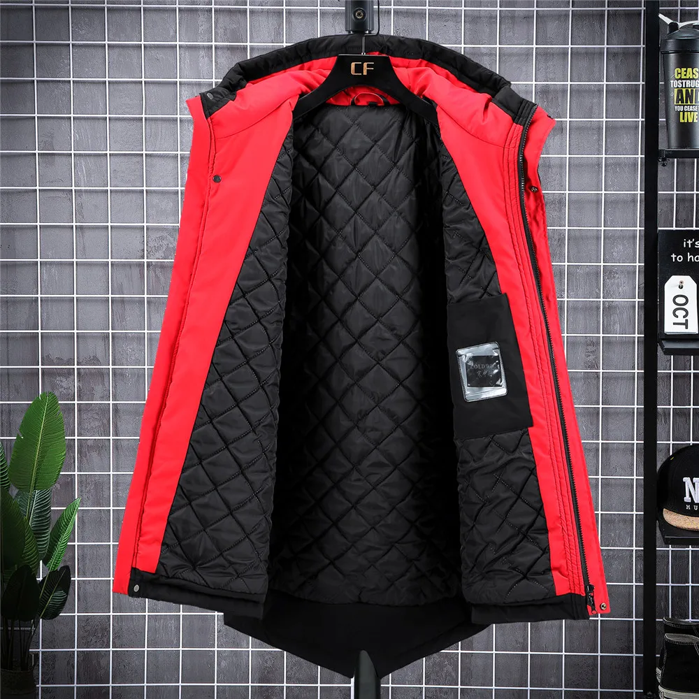 Large Size 10XL Winter Men\'s Windproof Jacket Simple Fashion Oversized Streetwear Hooded Coat Thick Autumn Outwear Men Clothing