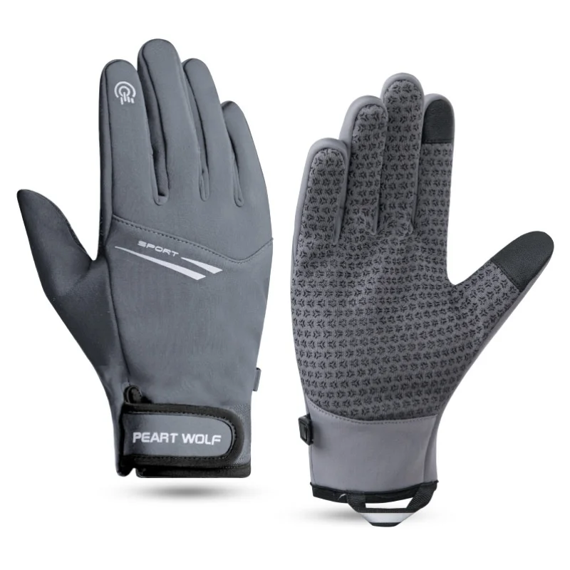 Men's Bicycle Thermal Gloves Waterproof Reflective Motorcycle Gloves Windproof Touch Screen Cycling Gloves