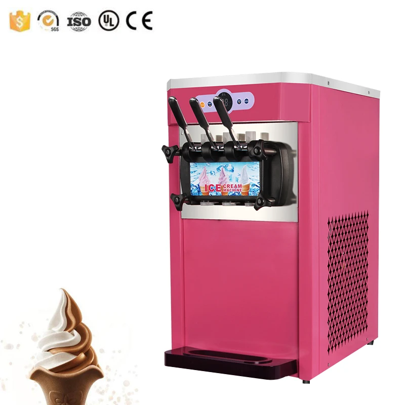 New upgrade Table Top Small Soft Ice Cream Machine 3 Flavors Ice Cream Maker High capacity