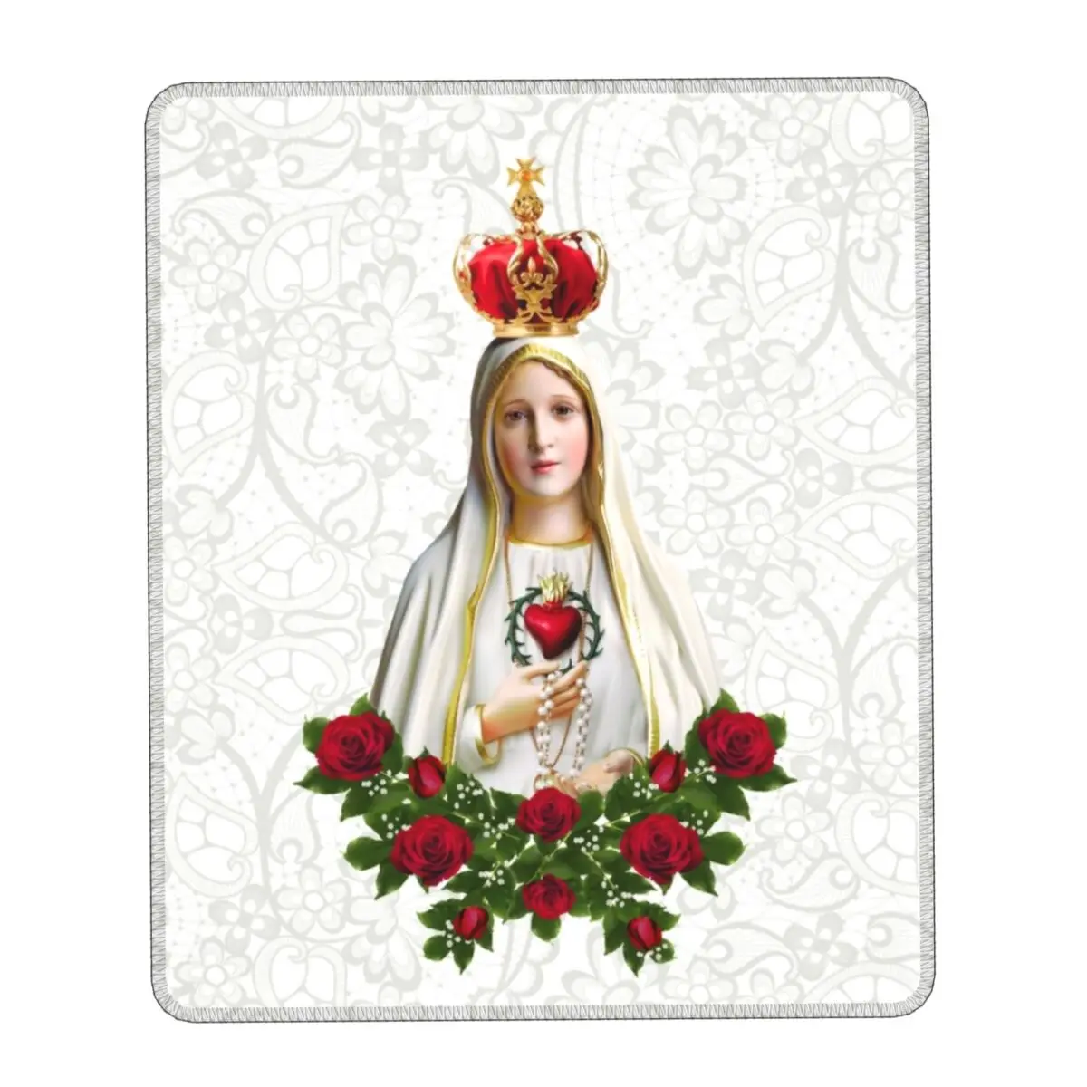 Our Lady Of Fatima Virgin Mary Mouse Pad Waterproof Mousepad Anti-Slip Rubber Portugal Rosary Catholic Gamer Computer Desk Mat