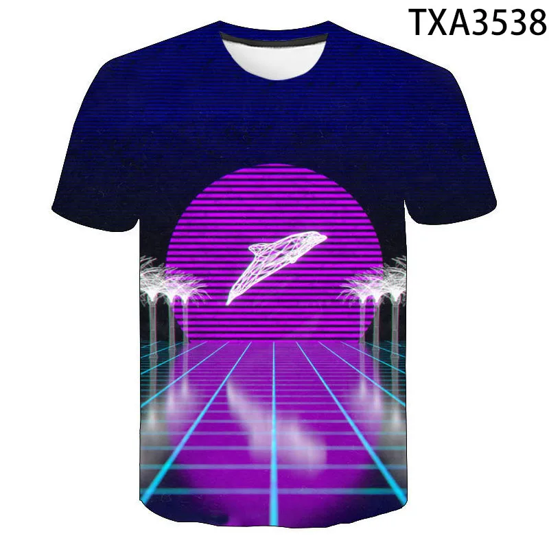 2020 New 3D Print T-Shirt Men Women Children Funy tshirt 80s RETRO VAPORWAVE RETROWAVE SYNTHWAVE Music Hip Hop Tops Tee